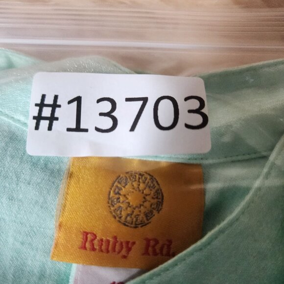 Ruby Rd. Jacket Womens 18 Mint Green Lightweight Rayon/Polyester/Nylon Blend - Picture 8 of 8